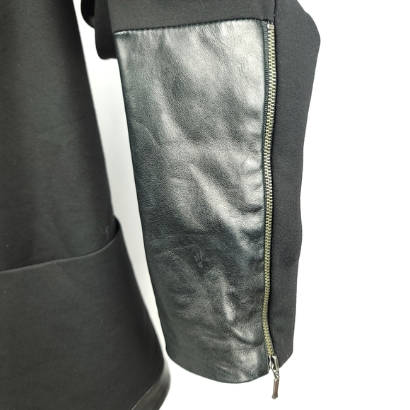 NEW Danier Peak Lapel Blazer Zippered Cuff Italian Leather Trim Size Small - Picture 10 of 11